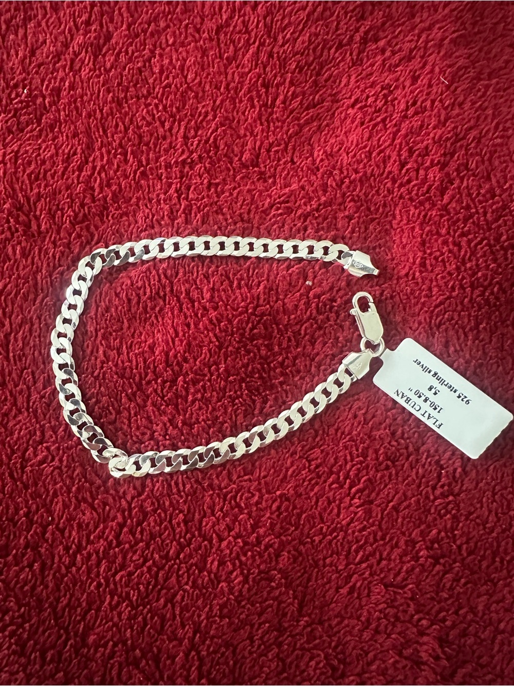 925 Sterling Silver Flat Cuban Link Bracelet